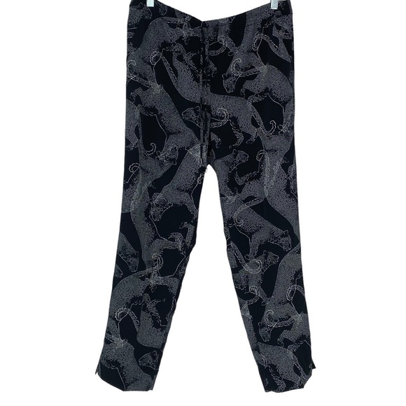 The Limited leopard cat black & white print wide leg pant, M - Picture 2 of 15